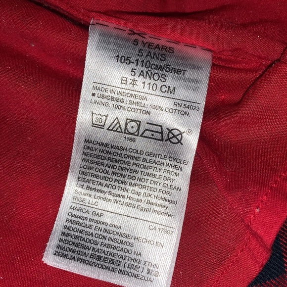 Gap Girls Red Blue Cotton Flannel Skirt 5 EUC Lined - Picture 5 of 11